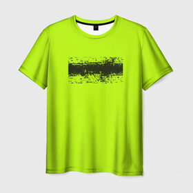Мужская футболка 3D с принтом Гранж салатовый , 100% полиэфир | прямой крой, круглый вырез горловины, длина до линии бедер | кислотные костюмы | кислотные цвета | неон | флуоресцентные принты