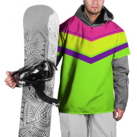 Накидка на куртку 3D с принтом Цветные треугольники_ салатовы , 100% полиэстер |  | кислотные костюмы | кислотные цвета | неон | флуоресцентные принты