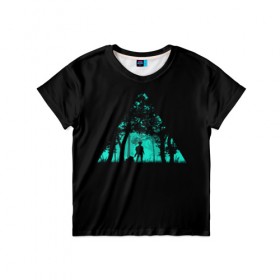 Детская футболка 3D с принтом Таинственный лес , 100% гипоаллергенный полиэфир | прямой крой, круглый вырез горловины, длина до линии бедер, чуть спущенное плечо, ткань немного тянется | кислотные костюмы | кислотные цвета | неон | флуоресцентные принты