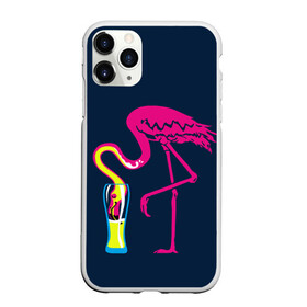 Чехол для iPhone 11 Pro Max матовый с принтом Кислотный фламинго , Силикон |  | кислотные костюмы | кислотные цвета | неон | флуоресцентные принты