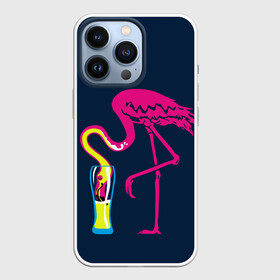 Чехол для iPhone 13 Pro с принтом Кислотный фламинго ,  |  | кислотные костюмы | кислотные цвета | неон | флуоресцентные принты