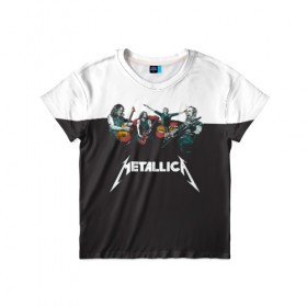 Детская футболка 3D с принтом Metallica , 100% гипоаллергенный полиэфир | прямой крой, круглый вырез горловины, длина до линии бедер, чуть спущенное плечо, ткань немного тянется | metallica | барабаны | гитары | дэйвмастейн | метал | металисты | металлика | неформалы | рок | рокеры
