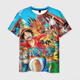 Мужская футболка 3D с принтом куча мала One Piece , 100% полиэфир | прямой крой, круглый вырез горловины, длина до линии бедер | anime | manga | one | one piece | piece | аниме | ван пис | дракон | манга | пират | пираты | фрукты
