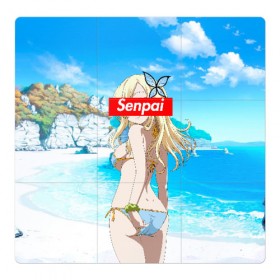 Магнитный плакат 3Х3 с принтом Anime (Senpai 3) , Полимерный материал с магнитным слоем | 9 деталей размером 9*9 см | ahegao | anime | manga | sempai | senpai | аниме | ахегао | манга | семпай | сенпай