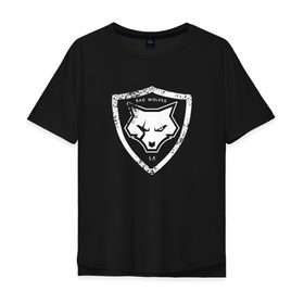 Мужская футболка хлопок Oversize с принтом Bad Wolves , 100% хлопок | свободный крой, круглый ворот, “спинка” длиннее передней части | Тематика изображения на принте: bad | bad wolves | band | la | logo | metal | music | rock | white | wolf | волк | металл | музыка | рок