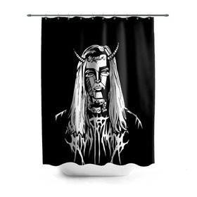 Штора 3D для ванной с принтом Ghostemane devil , 100% полиэстер | плотность материала — 100 г/м2. Стандартный размер — 146 см х 180 см. По верхнему краю — пластиковые люверсы для креплений. В комплекте 10 пластиковых колец | ghostemane | ghostemane mercury | ghostemane nihi | trash gang | гостмейн