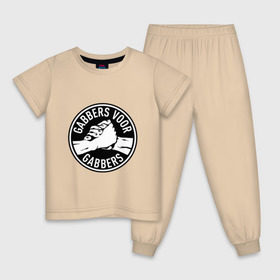 Детская пижама хлопок с принтом Gabbers , 100% хлопок |  брюки и футболка прямого кроя, без карманов, на брюках мягкая резинка на поясе и по низу штанин
 | gabber | hardcore | hardcoremusic