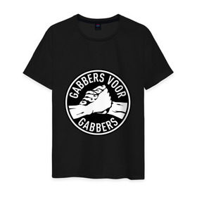 Мужская футболка хлопок с принтом Gabbers , 100% хлопок | прямой крой, круглый вырез горловины, длина до линии бедер, слегка спущенное плечо. | Тематика изображения на принте: gabber | hardcore | hardcoremusic