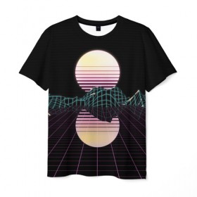 Мужская футболка 3D с принтом Retro Wave , 100% полиэфир | прямой крой, круглый вырез горловины, длина до линии бедер | hipster | neon | retro wave | vaporwave | геометрия | космос | неон | хипстер