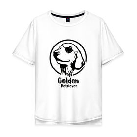 Мужская футболка хлопок Oversize с принтом Пират Золотистий ретривер , 100% хлопок | свободный крой, круглый ворот, “спинка” длиннее передней части | 