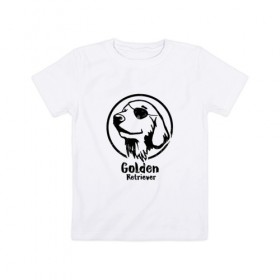 Детская футболка хлопок с принтом Пират Золотистий ретривер , 100% хлопок | круглый вырез горловины, полуприлегающий силуэт, длина до линии бедер | Тематика изображения на принте: 