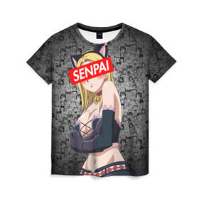Женская футболка 3D с принтом Anime (Senpai 4) , 100% полиэфир ( синтетическое хлопкоподобное полотно) | прямой крой, круглый вырез горловины, длина до линии бедер | ahegao | anime | manga | sempai | senpai | аниме | ахегао | манга | семпай | сенпай