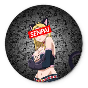 Коврик круглый с принтом Anime (Senpai 4) , резина и полиэстер | круглая форма, изображение наносится на всю лицевую часть | ahegao | anime | manga | sempai | senpai | аниме | ахегао | манга | семпай | сенпай
