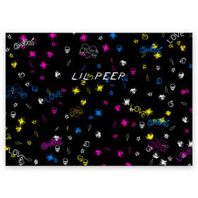 Поздравительная открытка с принтом Lil Peep (Legend) , 100% бумага | плотность бумаги 280 г/м2, матовая, на обратной стороне линовка и место для марки
 | gustav hr | legend | life | life is beautiful | lil | lil peep | love | pank | peep | rap | rock | sad | грусть | густав элайджа ар | легенда | лил | лил пип | панк | пип | реп | рок | череп | штрихи