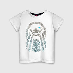 Детская футболка хлопок с принтом Odinn , 100% хлопок | круглый вырез горловины, полуприлегающий силуэт, длина до линии бедер | good | viking | vikings | бог | викинг | викинги | кельтское | один | плетение | скандинавы | язычник