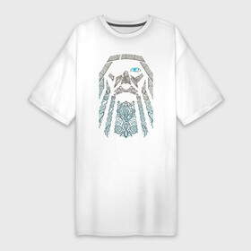 Платье-футболка хлопок с принтом Odinn ,  |  | good | viking | vikings | бог | викинг | викинги | кельтское | один | плетение | скандинавы | язычник