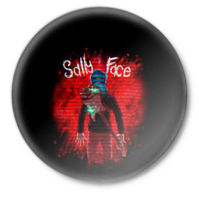 Значок с принтом Sally Face ,  металл | круглая форма, металлическая застежка в виде булавки | blue | diane | face | fisher | gizmo | henry | johnson | killer | larry | sally | генри | гизмо | джонсон | диана | ларри | лицо | салли | фейс | фишер