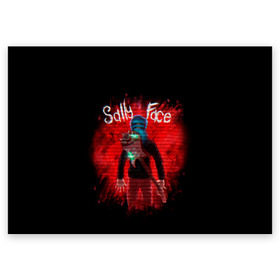 Поздравительная открытка с принтом Sally Face , 100% бумага | плотность бумаги 280 г/м2, матовая, на обратной стороне линовка и место для марки
 | Тематика изображения на принте: blue | diane | face | fisher | gizmo | henry | johnson | killer | larry | sally | генри | гизмо | джонсон | диана | ларри | лицо | салли | фейс | фишер