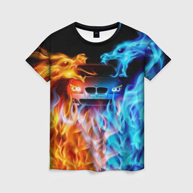 Женская футболка 3D с принтом BMW , 100% полиэфир ( синтетическое хлопкоподобное полотно) | прямой крой, круглый вырез горловины, длина до линии бедер | bmw | авто | автомобиль | бмв | вода | логотип | машина | огонь | огонь и вода