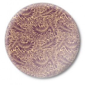 Значок с принтом Фиолетовые цветы ,  металл | круглая форма, металлическая застежка в виде булавки | flowers | абстракция | арт | дизайн | листья | паттерн | фиолет | цветы