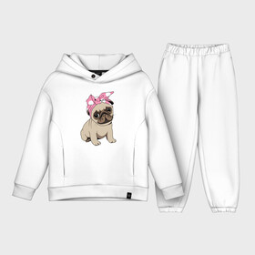 Детский костюм хлопок Oversize с принтом Собачка ,  |  | dog | pug | мопс | собака