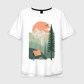 Мужская футболка хлопок Oversize с принтом Adventure , 100% хлопок | свободный крой, круглый ворот, “спинка” длиннее передней части | moutains | road | sun | travel | trip | turism | горы | дорога | закат | приключения | природа | тундра путешествия | туризм
