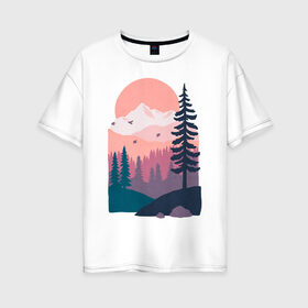 Женская футболка хлопок Oversize с принтом Adventure , 100% хлопок | свободный крой, круглый ворот, спущенный рукав, длина до линии бедер
 | moutains | road | sun | travel | trip | turism | горы | дорога | закат | приключения | природа | тундра путешествия | туризм
