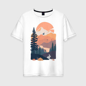 Женская футболка хлопок Oversize с принтом Adventure , 100% хлопок | свободный крой, круглый ворот, спущенный рукав, длина до линии бедер
 | moutains | road | sun | travel | trip | turism | горы | дорога | закат | приключения | природа | тундра путешествия | туризм