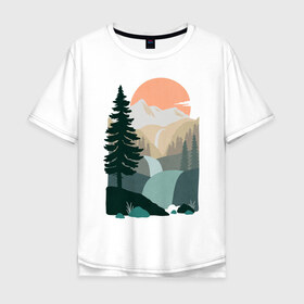 Мужская футболка хлопок Oversize с принтом Adventure , 100% хлопок | свободный крой, круглый ворот, “спинка” длиннее передней части | moutains | road | sun | travel | trip | turism | горы | дорога | закат | приключения | природа | тундра путешествия | туризм