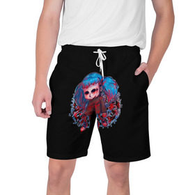 Мужские шорты 3D с принтом Sally Face ,  полиэстер 100% | прямой крой, два кармана без застежек по бокам. Мягкая трикотажная резинка на поясе, внутри которой широкие завязки. Длина чуть выше колен | 