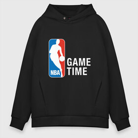 Мужское худи Oversize хлопок с принтом NBA - Game Time , френч-терри — 70% хлопок, 30% полиэстер. Мягкий теплый начес внутри —100% хлопок | боковые карманы, эластичные манжеты и нижняя кромка, капюшон на магнитной кнопке | Тематика изображения на принте: and1 | basketball | coach | game | james | jordan | lebron | mvp | nba | player | slam dunk | sport | streetball | team | баскетбол | баскетболист | бросок | джеймс | джордан | игра | игрок | леброн | мяч | нба | победа | слэм данк | спорт | тре