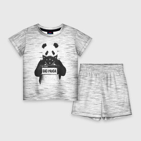 Детский костюм с шортами 3D с принтом BAD PANDA ,  |  | bad | bear | panda | медведь | панда