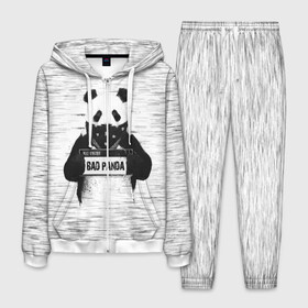Мужской костюм 3D с принтом BAD PANDA , 100% полиэстер | Манжеты и пояс оформлены тканевой резинкой, двухслойный капюшон со шнурком для регулировки, карманы спереди | Тематика изображения на принте: bad | bear | panda | медведь | панда