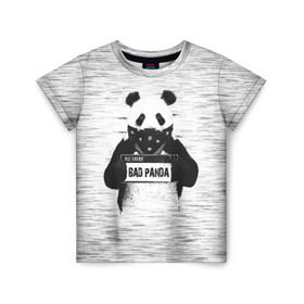 Детская футболка 3D с принтом BAD PANDA , 100% гипоаллергенный полиэфир | прямой крой, круглый вырез горловины, длина до линии бедер, чуть спущенное плечо, ткань немного тянется | bad | bear | panda | медведь | панда