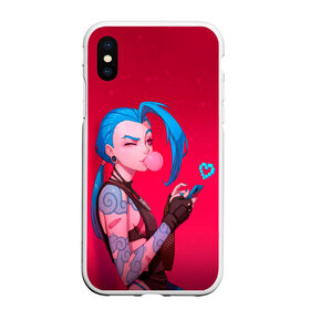 Чехол для iPhone XS Max матовый с принтом Jinx in love , Силикон | Область печати: задняя сторона чехла, без боковых панелей | game | heart | jinx | legends | legue | legueoflegends | lol | love | mobile | phone | безбашенная | джинкс | игра | легенд | лига | лигалегенд | лол | любовь | сердечко | сердце | стрелок | хулиганка