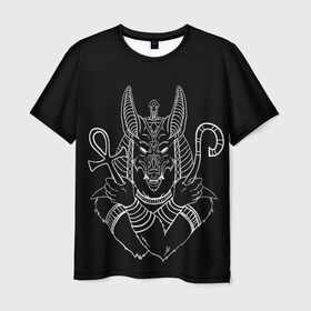 Мужская футболка 3D с принтом Анубис , 100% полиэфир | прямой крой, круглый вырез горловины, длина до линии бедер | anubis | bastet | cat | анубис | бастет | боги египта | для двоих | египет | египетские боги | кошка | мифология | парные
