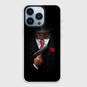 Чехол для iPhone 13 Pro с принтом Mafia ,  |  | Тематика изображения на принте: gangster | gun | gungster | illustration | mafia | арт | галстук | гангстер | гвоздика | зубы | костюм | крестный отец | мафия | минимализм | оружие | пистолет | пуля | темный | черный | шляпа