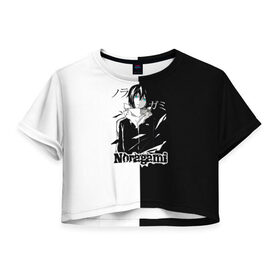 Женская футболка 3D укороченная с принтом Бездомный Бог , 100% полиэстер | круглая горловина, длина футболки до линии талии, рукава с отворотами | delivery god | milkshake kazubisha | noragami | yato | yukine | бездомный бог | бисямон | дайкоку | кадзума | манга | маю | нора | норагами | тэндзин | хиери ики | юкинэ | ято