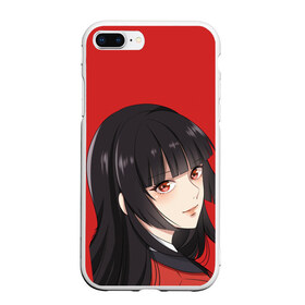 Чехол для iPhone 7Plus/8 Plus матовый с принтом Kakegurui Red , Силикон | Область печати: задняя сторона чехла, без боковых панелей | anime | compulsive gambler | kakegurui | manga | аниме | безумный азарт | дзябами | карты | манга | покер | скучная девушка | юмэко джабами