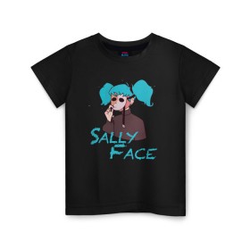 Детская футболка хлопок с принтом Sally Face in Mask , 100% хлопок | круглый вырез горловины, полуприлегающий силуэт, длина до линии бедер | game | mask | sally face | гизмо | девид | девочка | игра | лари | ларри | мальчик | маска | мрачная | на лице | пых | с протезом | сал | сали | салли | салли фейс | фейс | фэйс | эддисон | эшли