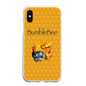 Чехол для iPhone XS Max матовый с принтом BumbleBee , Силикон | Область печати: задняя сторона чехла, без боковых панелей | 2019 | bumble bee | transformers | арт | бамблби | желтая | киборг | классная | мёд | надпись | прикольная | пчела | робот | соты | трансформеры | улей | фильм