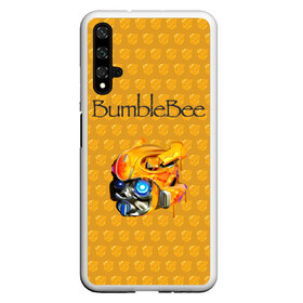 Чехол для Honor 20 с принтом BumbleBee , Силикон | Область печати: задняя сторона чехла, без боковых панелей | Тематика изображения на принте: 2019 | bumble bee | transformers | арт | бамблби | желтая | киборг | классная | мёд | надпись | прикольная | пчела | робот | соты | трансформеры | улей | фильм