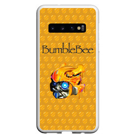 Чехол для Samsung Galaxy S10 с принтом BumbleBee , Силикон | Область печати: задняя сторона чехла, без боковых панелей | 2019 | bumble bee | transformers | арт | бамблби | желтая | киборг | классная | мёд | надпись | прикольная | пчела | робот | соты | трансформеры | улей | фильм