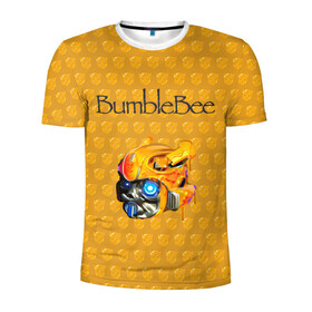 Мужская футболка 3D спортивная с принтом BumbleBee , 100% полиэстер с улучшенными характеристиками | приталенный силуэт, круглая горловина, широкие плечи, сужается к линии бедра | 2019 | bumble bee | transformers | арт | бамблби | желтая | киборг | классная | мёд | надпись | прикольная | пчела | робот | соты | трансформеры | улей | фильм