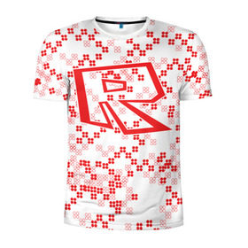 Мужская футболка 3D спортивная с принтом Roblox , 100% полиэстер с улучшенными характеристиками | приталенный силуэт, круглая горловина, широкие плечи, сужается к линии бедра | dynablocks | roblox | robux | белый | блоки | вселенная | герои | красный | кубики | роблокс | симулятор