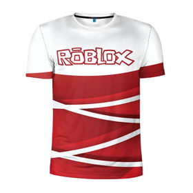 Мужская футболка 3D спортивная с принтом Роблокс , 100% полиэстер с улучшенными характеристиками | приталенный силуэт, круглая горловина, широкие плечи, сужается к линии бедра | dynablocks | roblox | robux | белый | блоки | вселенная | герои | красный | кубики | роблокс | симулятор