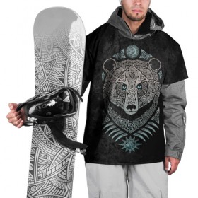 Накидка на куртку 3D с принтом Русь великая , 100% полиэстер |  | медведь | орнамент | патриот | плетение | русский | святая | славяне
