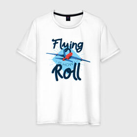 Мужская футболка хлопок с принтом Полет , 100% хлопок | прямой крой, круглый вырез горловины, длина до линии бедер, слегка спущенное плечо. | fly | plane | летать | пилот | самолет