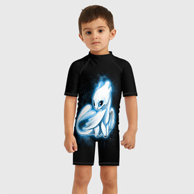 Детский купальный костюм 3D с принтом Фурия , Полиэстер 85%, Спандекс 15% | застежка на молнии на спине | berk | dragon | fury | how | island | light | night | to | toothless | train | your | беззубик | дневная | дракона | как | ночная | олух | остров | приручить | фурия