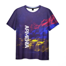 Мужская футболка 3D с принтом Armenia(Армения) , 100% полиэфир | прямой крой, круглый вырез горловины, длина до линии бедер | armenia | flag | urban | армения | город | мир | путешествие | символика | страны | флаг | флаги